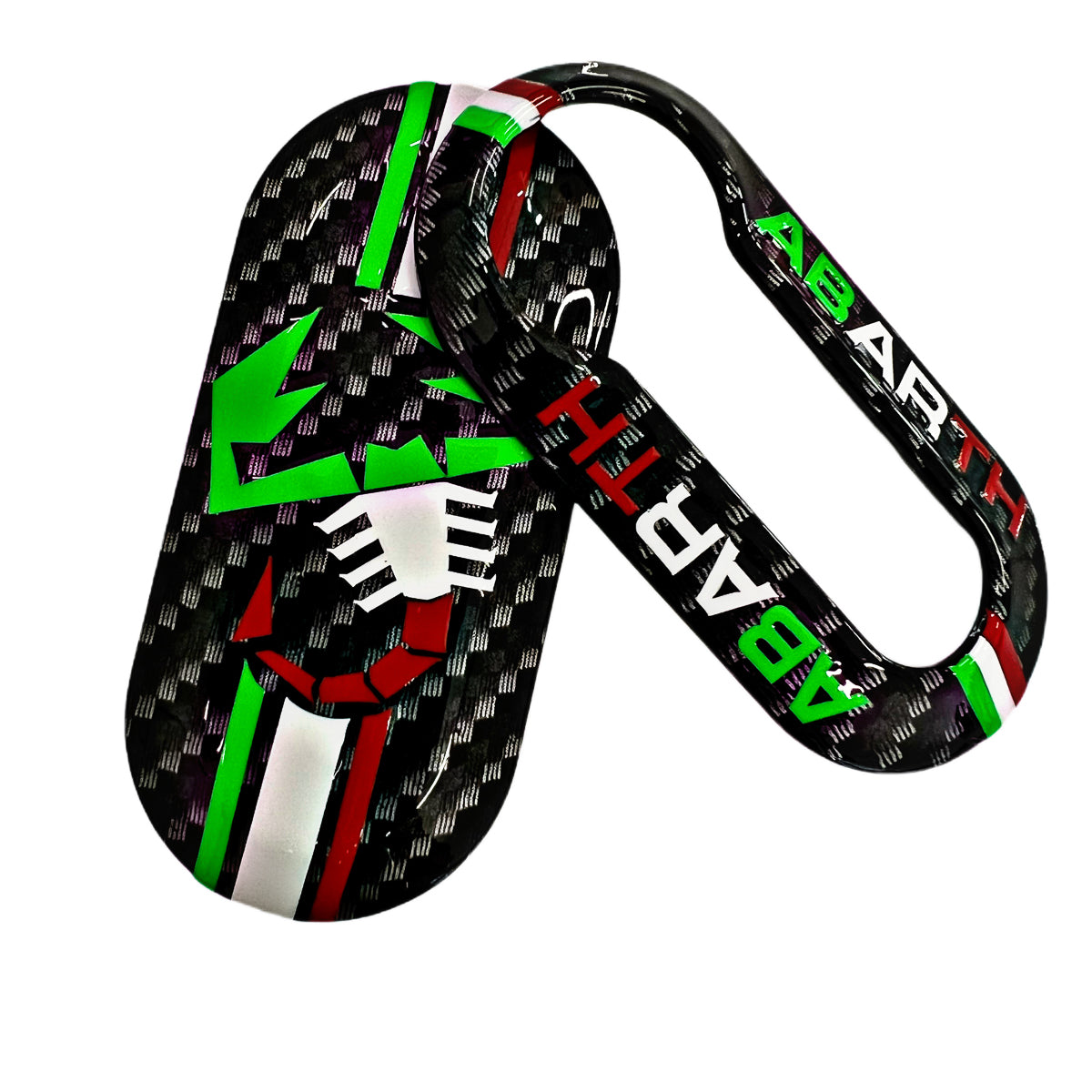 Guscio chiave carbonio nero personalizzato tricolore