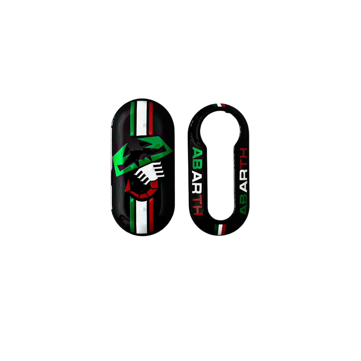 Guscio nero lucido personalizzato tricolore