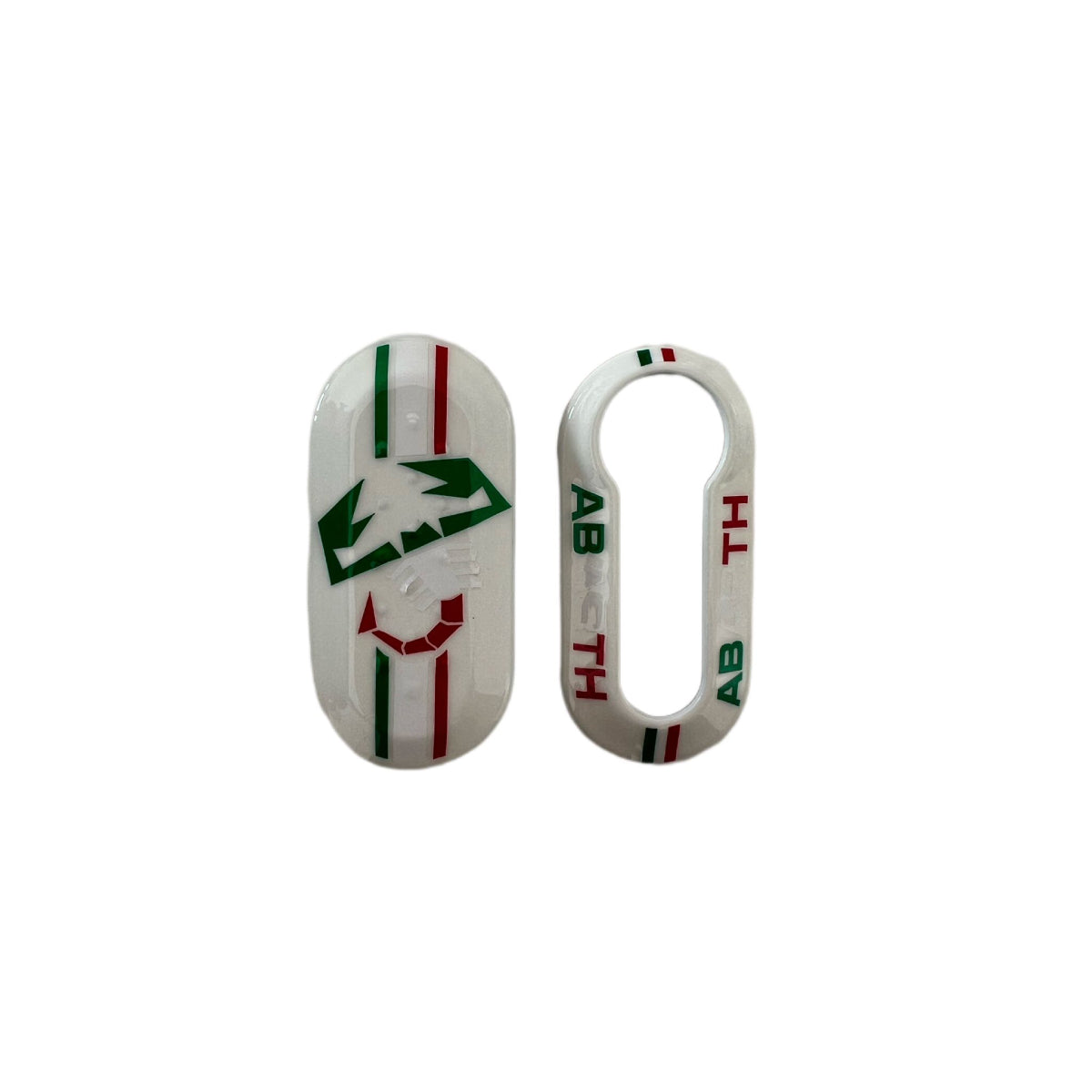 Guscio bianco  lucido personalizzato tricolore