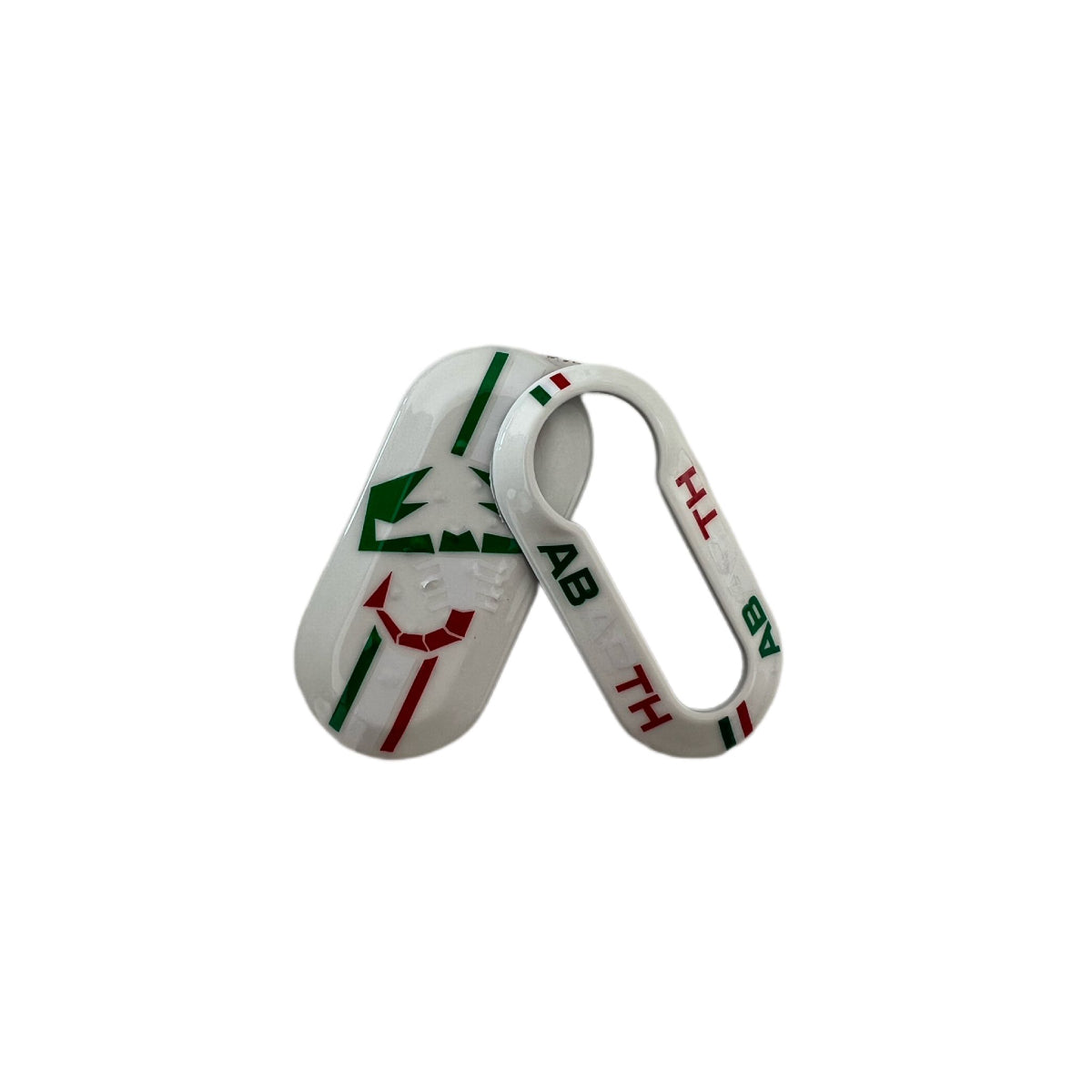 Guscio bianco  lucido personalizzato tricolore